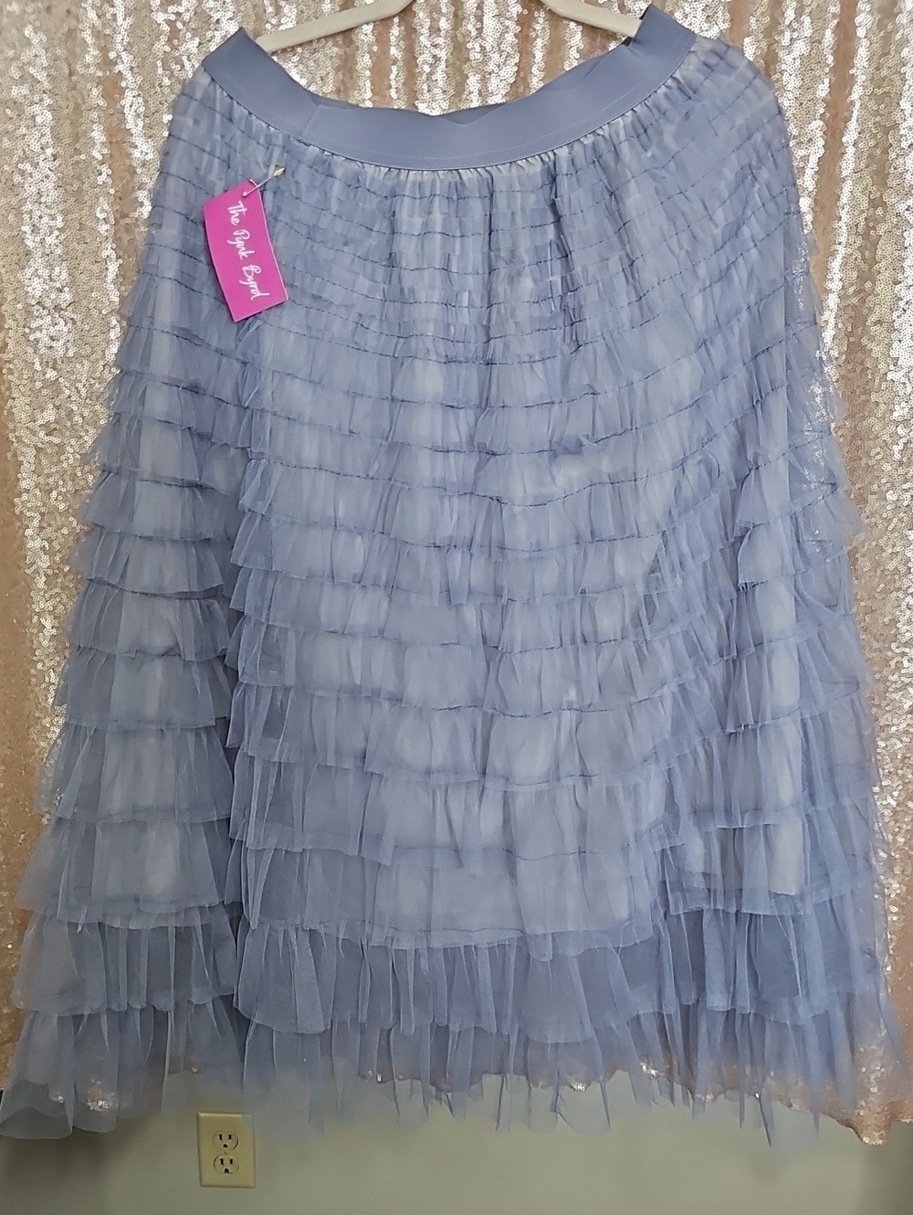Powder Blue Tiered Tulle Skirt
